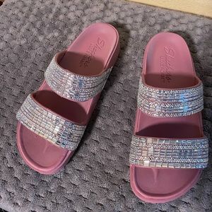 Skecher slides with shined bling 8